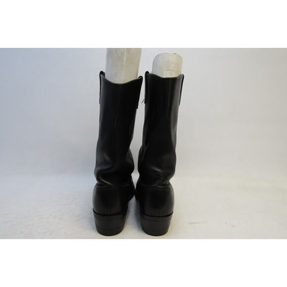 Mason Western Mens Size 14 C Narrow Width Black Leather Roper Cowboy Boots main image 5